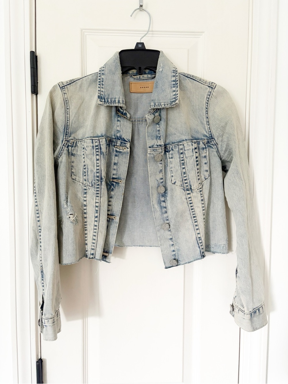 XS • Blank NYC Light Blue Cropped Denim Jacket Jean jacket 100% cotton